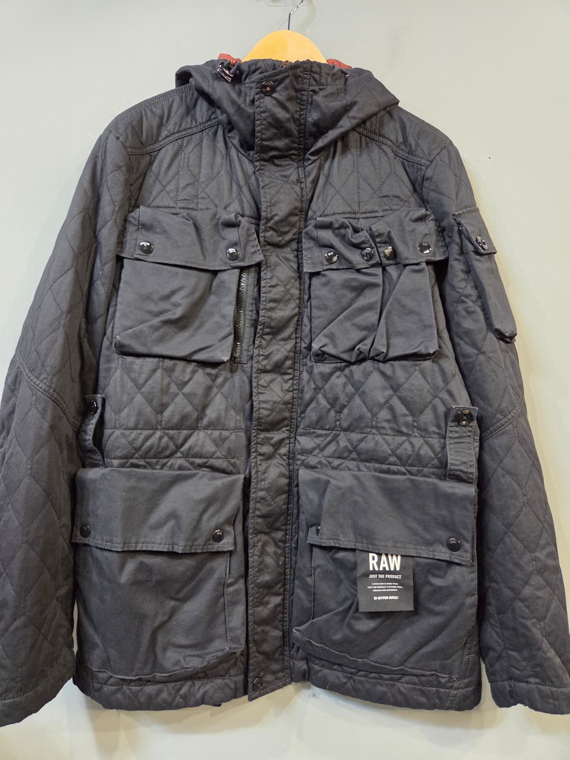 G-STAR프리미엄 트윌 원단의 경량 퀼팅 후드 자켓(S) 상품이미지1