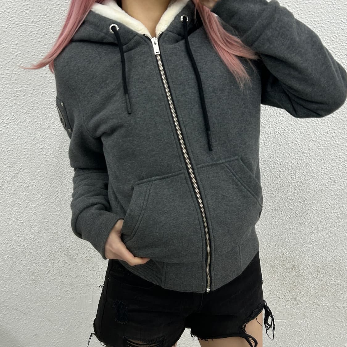 무스너클 클래식 그레이 버니 후드집업 M 상품이미지2