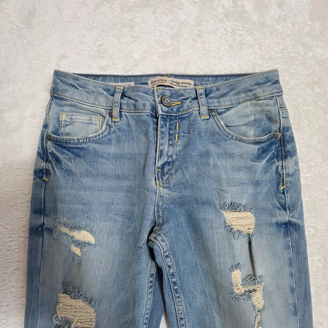 (24)버쉬카 스키니진 데미지 워싱 데님 팬츠 상품이미지2