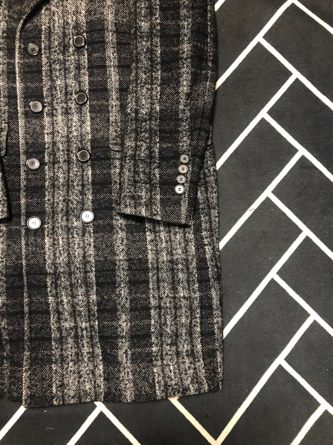 BLACK시크 더블버튼 체크코트/몽클레어 스톤 발망 프라다 구찌 톰포드  상품이미지2