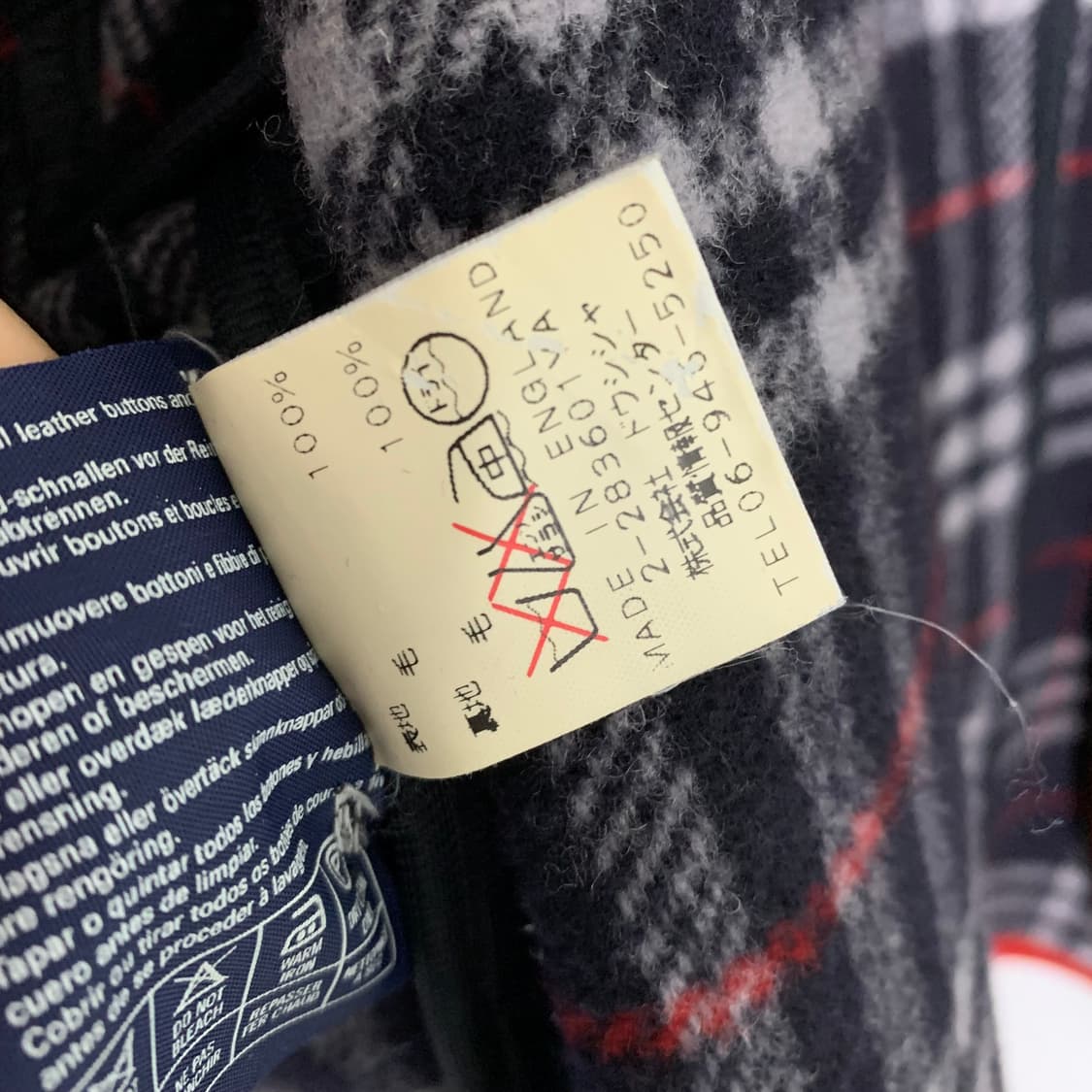 버버리 빈티지 네이비 버튼 울 코트 레드 포인트 상품이미지6