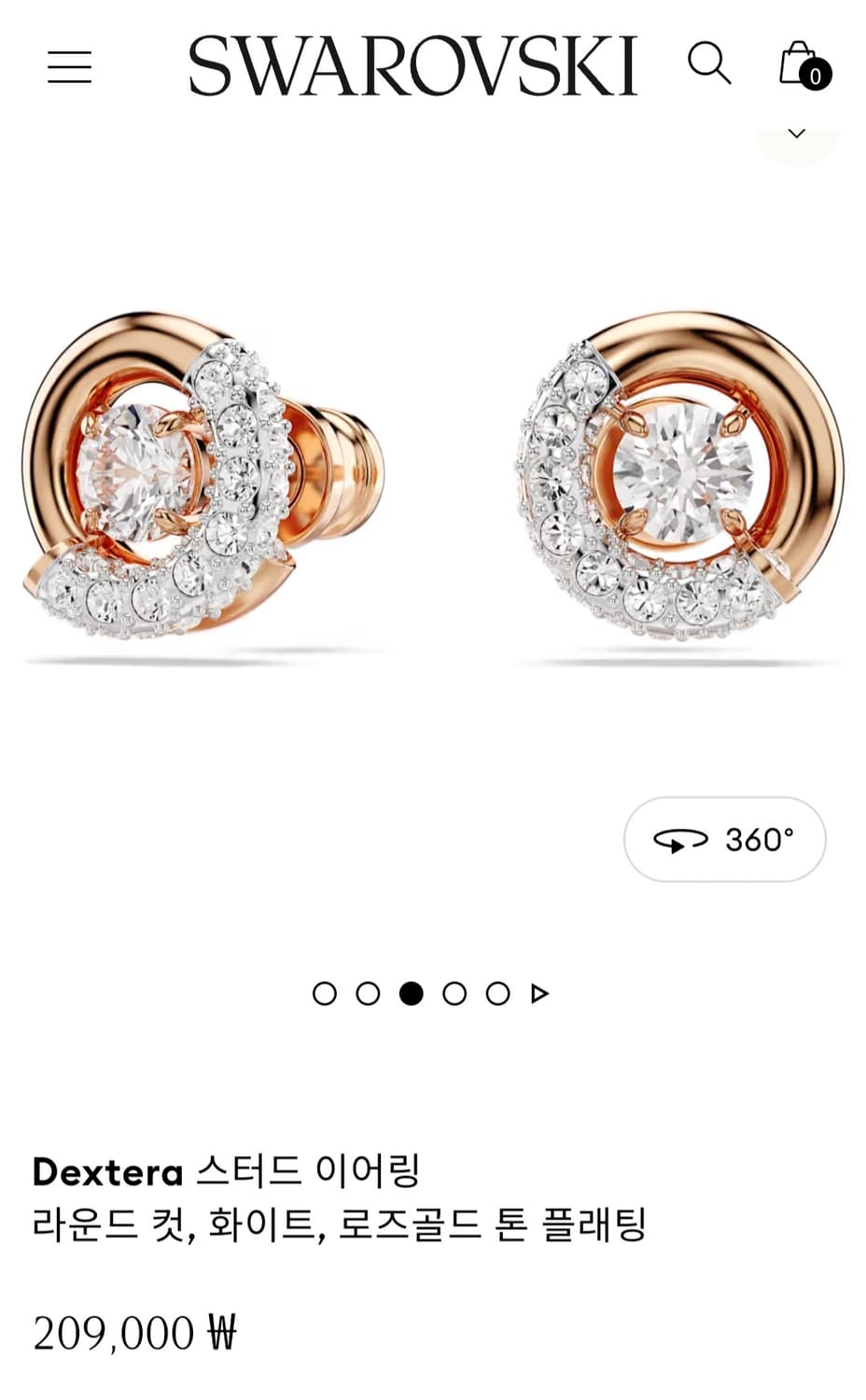 정가약44만~새제품)스와로브스키 귀걸이+댄싱 목걸이 세트 정품 상품이미지4