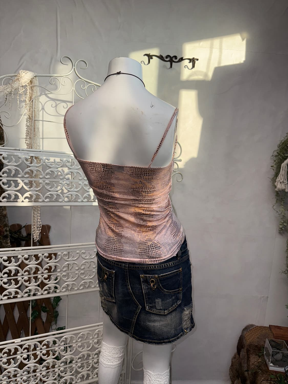 Metal pink gold python sleeveless 상품이미지6