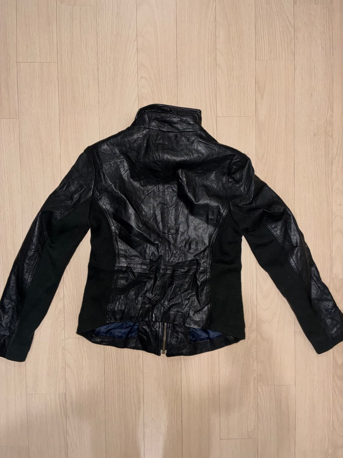 염소가죽 하이넥 레더자켓 상품이미지5