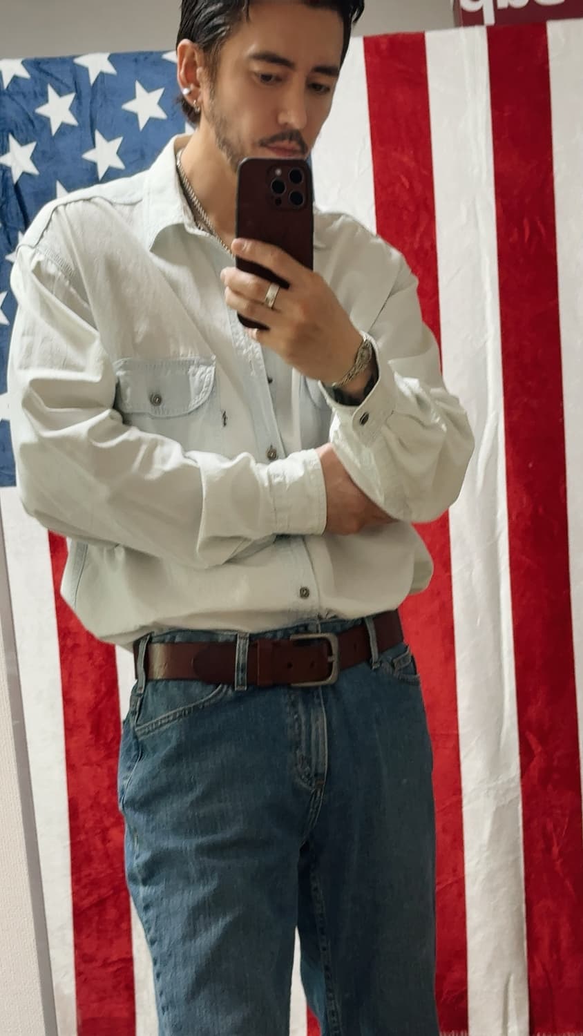 빈티지레더벨트 Cowhide Leather belt 브라운 가죽벨트 상품이미지4