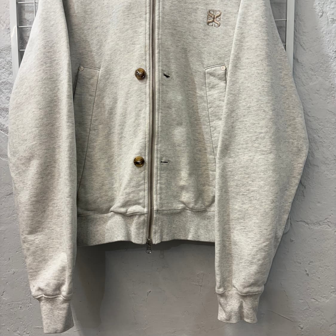 세터 그레이 코튼 올 데이 투웨이 후드집업 M 상품이미지4