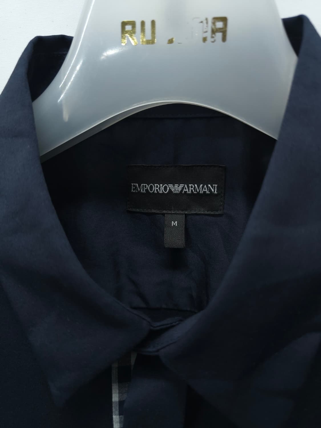 엠포리오 아르마니 네이비 체크 포인트 셔츠(95) 상품이미지3