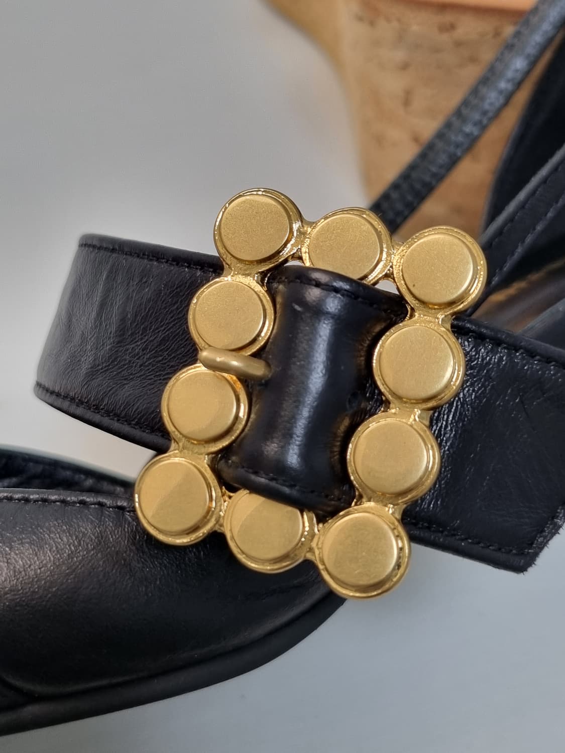 성수동수제화/살롱드주 블랙 골드 버클 힐235 상품이미지7