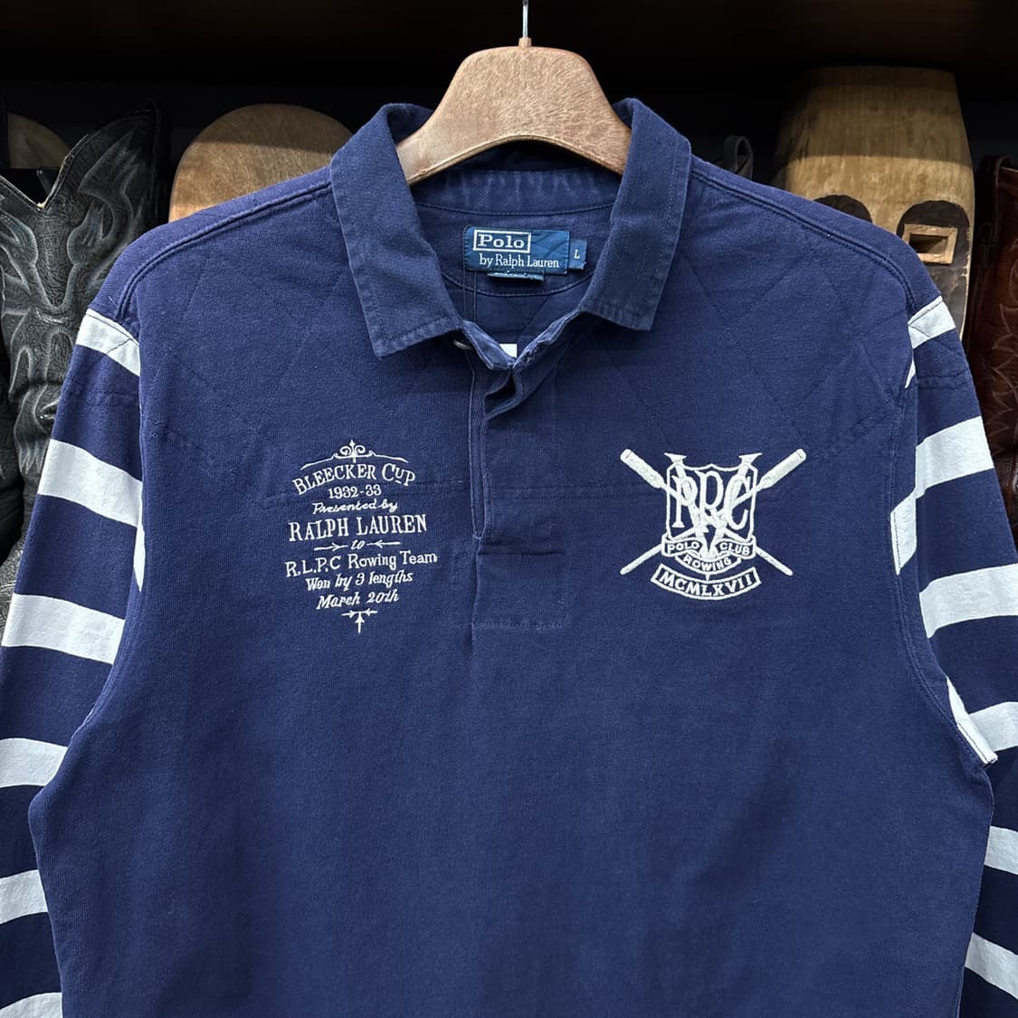 90s 폴로 랄프로렌 헤리티지 블리커 컵 자수 럭비셔츠 N362 상품이미지3
