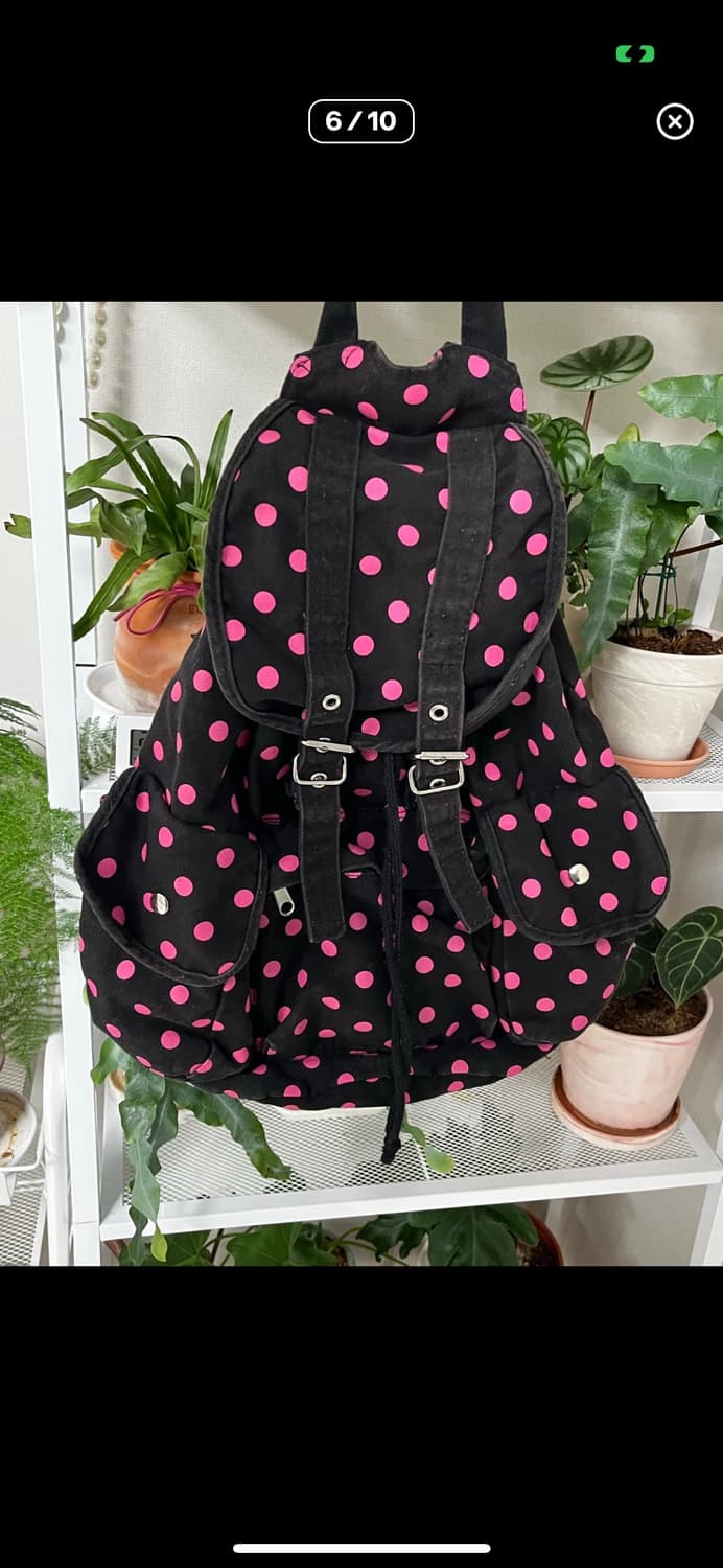 블랙핑크 도트 땡땡이 백팩 가방 상품이미지4