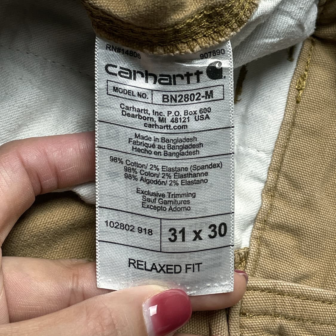 CARHARTT 칼하트BN2802 카멜 더블니 워크팬츠 A01115 상품이미지10
