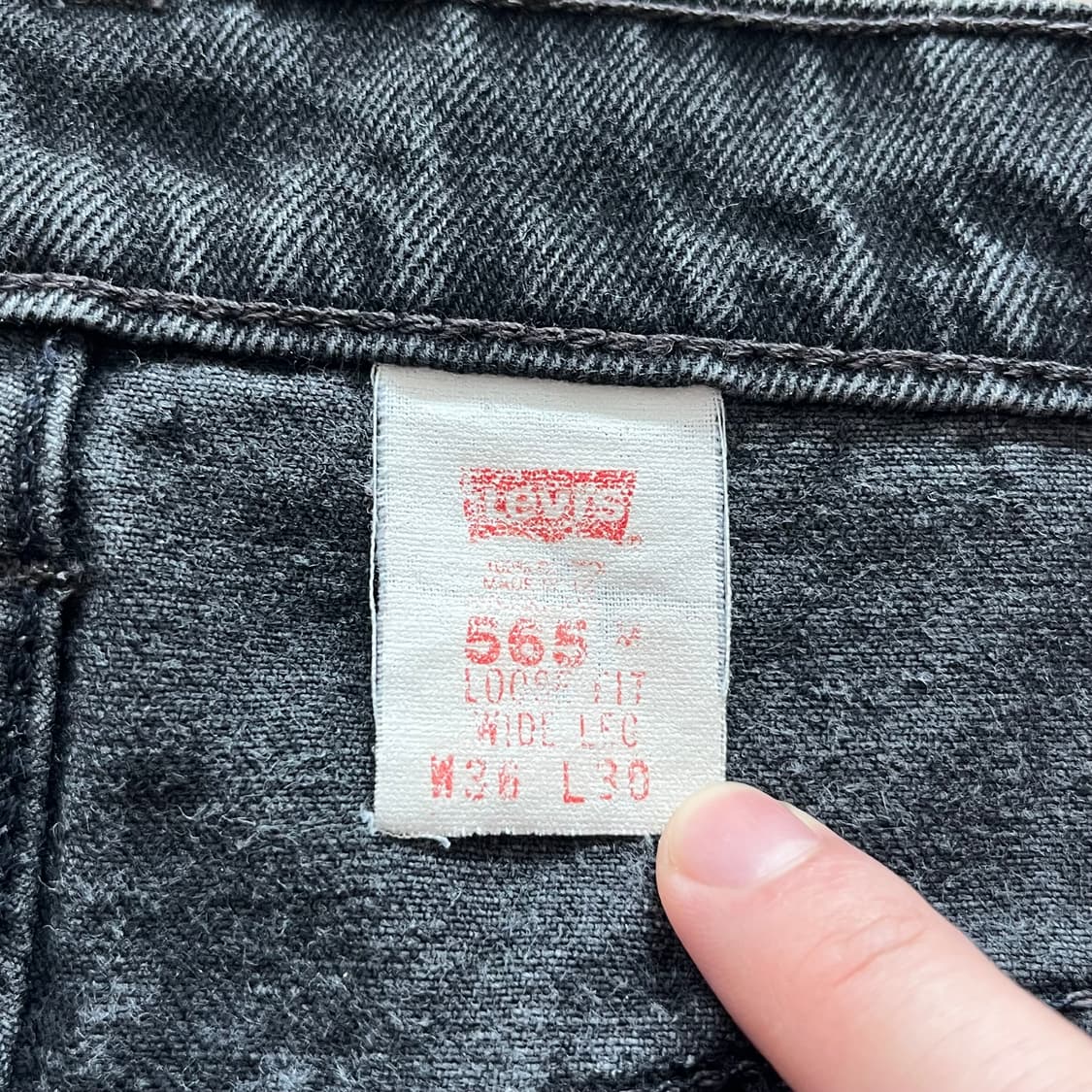 [36X30] 90s 빈티지 리바이스 565 블랙 상품이미지2