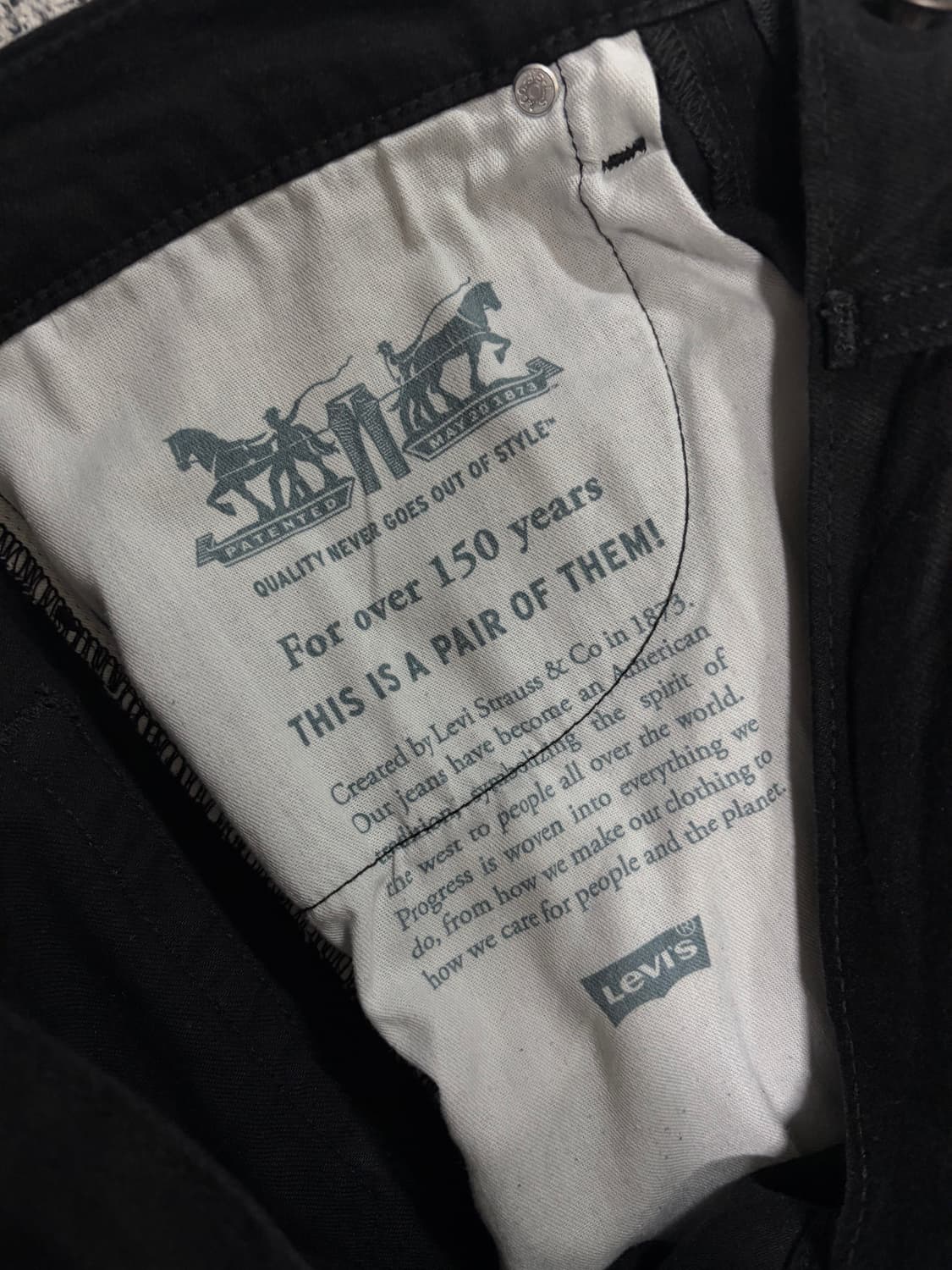 리바이스 505 블랙 데님 팬츠 (34x32) 상품이미지4