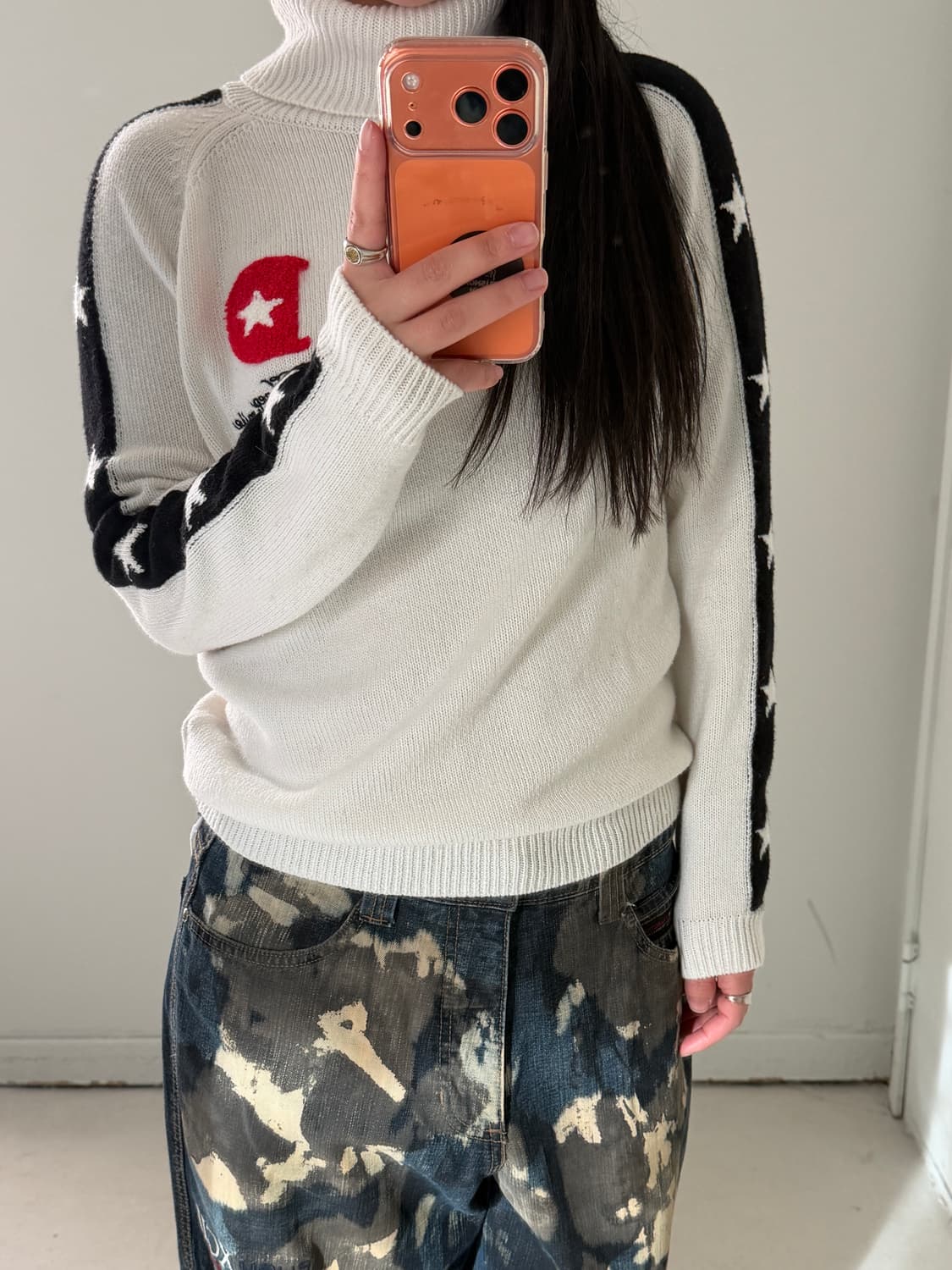 일본빈티지 Delsol 스타 터틀 스웨터 상품이미지4