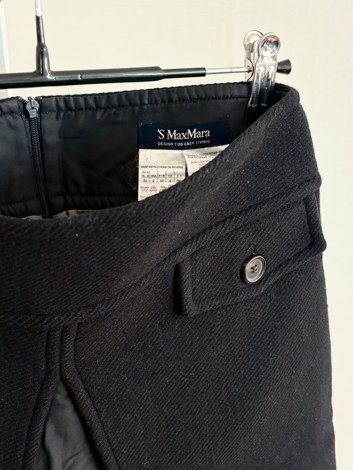 Max Mara 울 스커트 네이비 상품이미지7