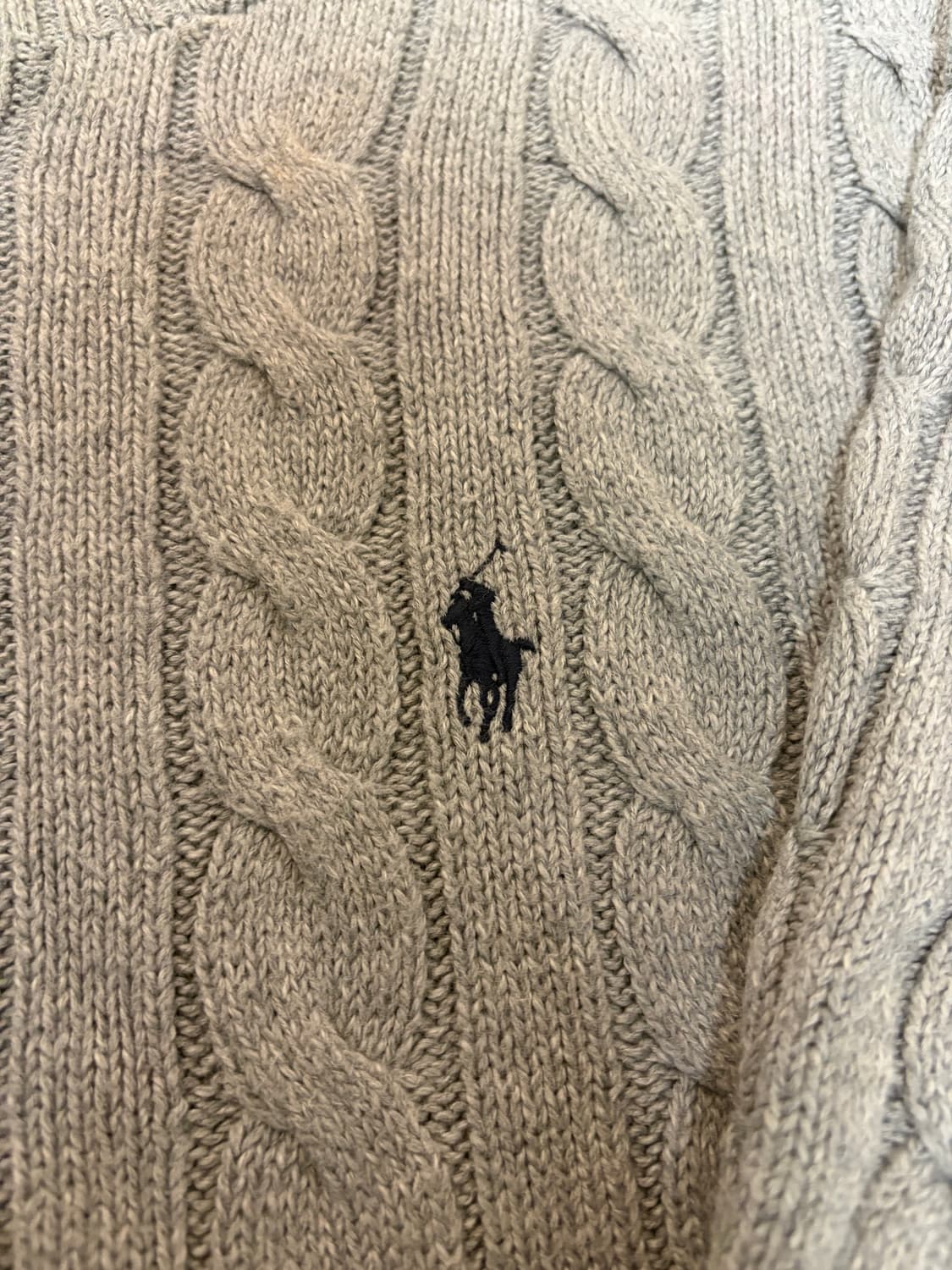 폴로 케이블니트 그레이 L 상품이미지2