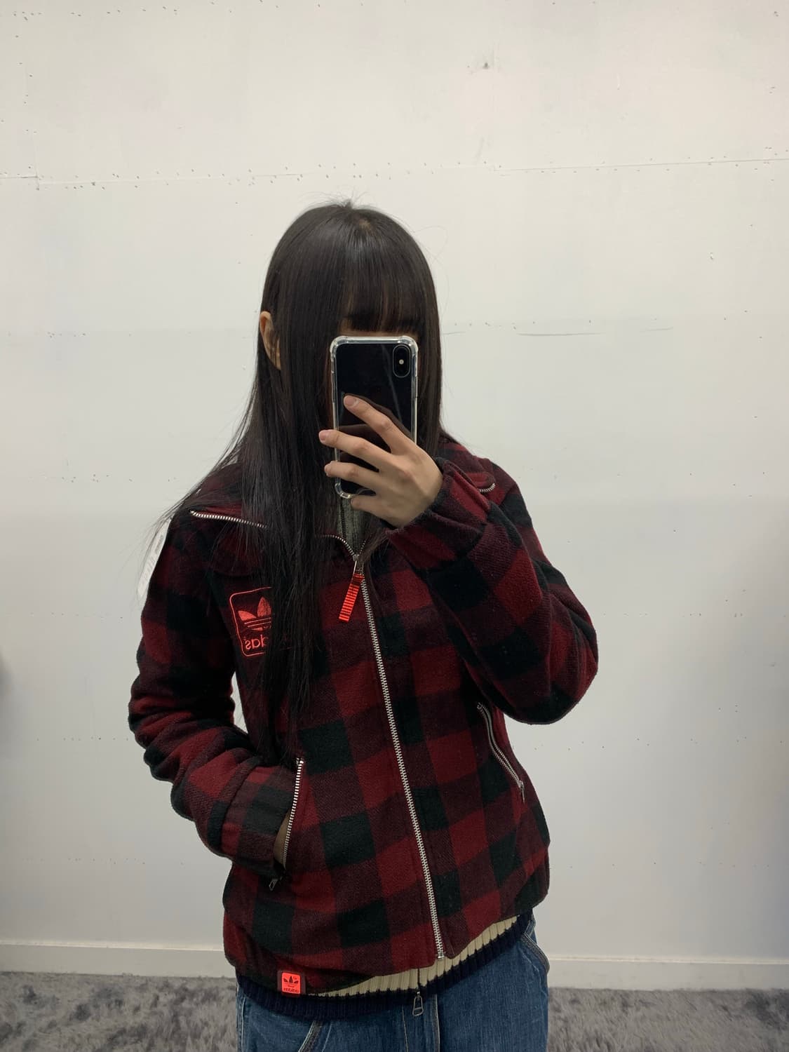 아디다스 울 체크 자켓 상품이미지1