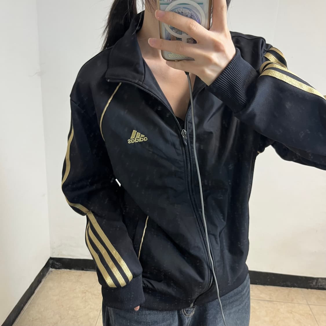 Adidas Black Gold Glitter Track Jacket 상품이미지3