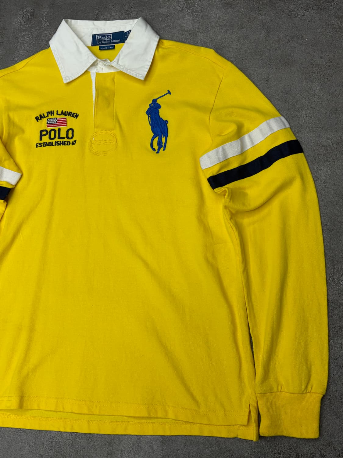 폴로 랄프로렌 빅포니 성조기 옐로우 럭비 셔츠 긴팔 상품이미지4