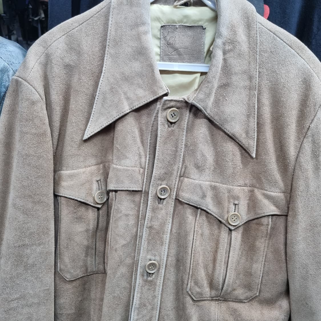 빈티지 스웨이드 버튼업 셔츠 자켓 상품이미지3