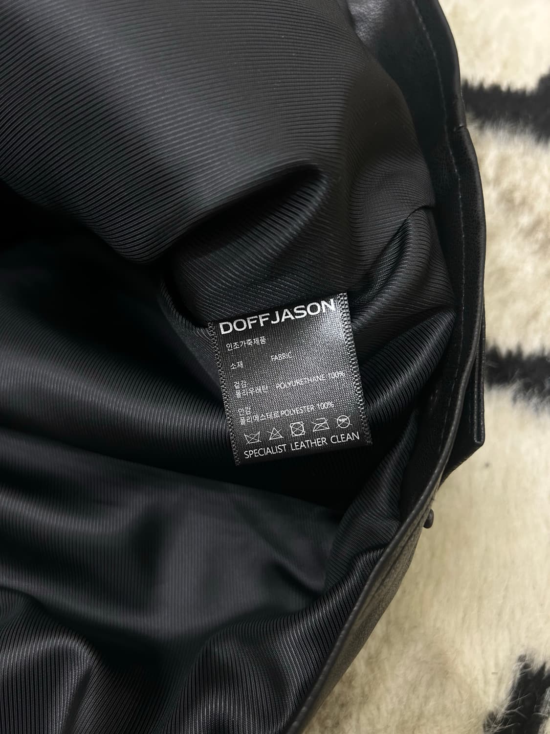 [XL]도프제이슨 비건레더 싱글 자켓/블랙 상품이미지6