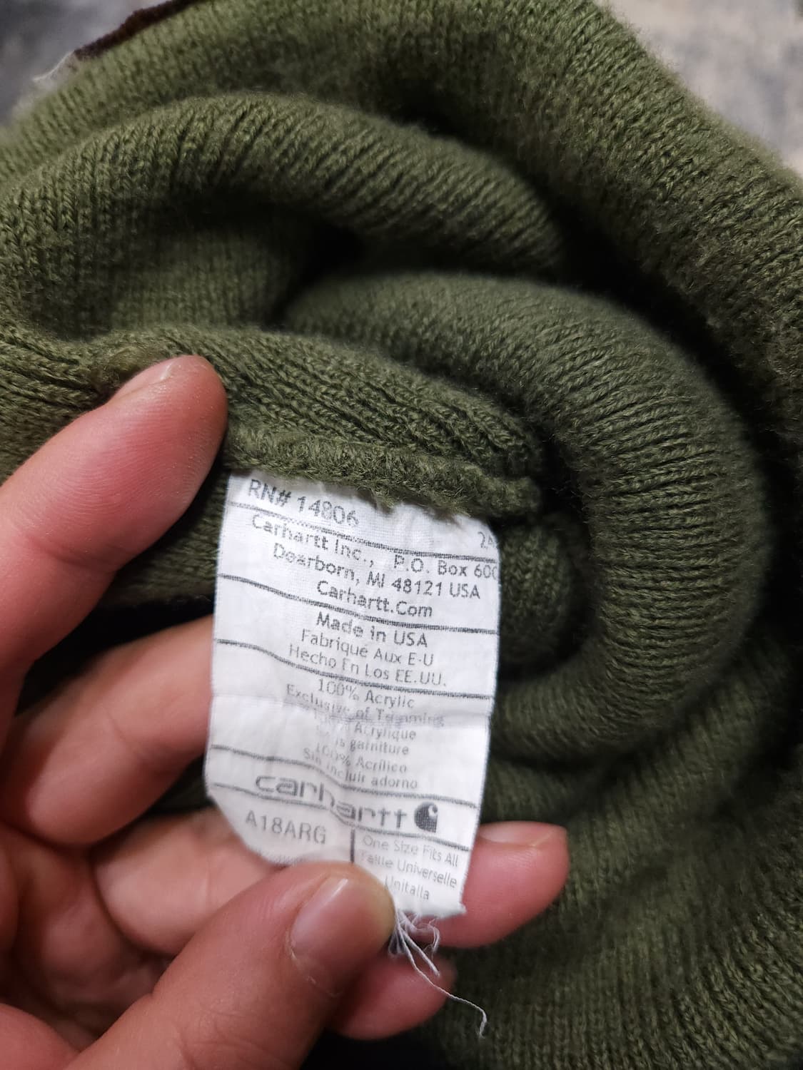 칼하트 카키 아크릴 니트 비니

 상품이미지4