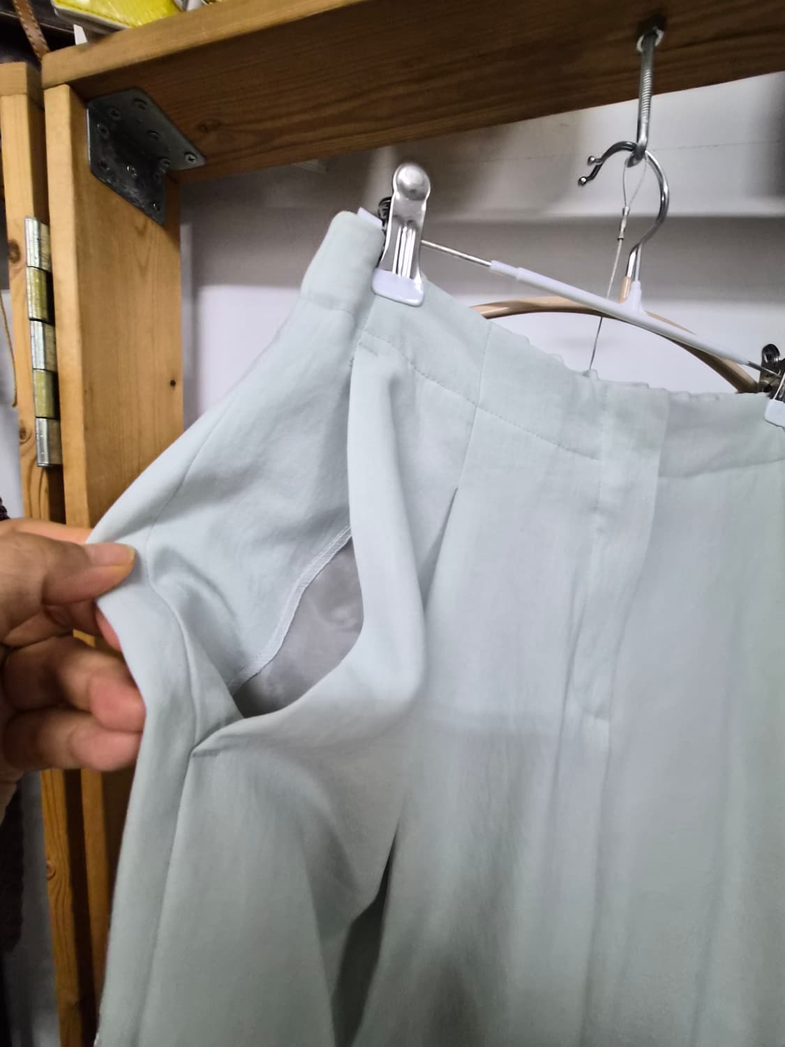 주크 민트 엣지 레이스티. 샤틴 밀크민트 와이드팬츠 상품이미지8