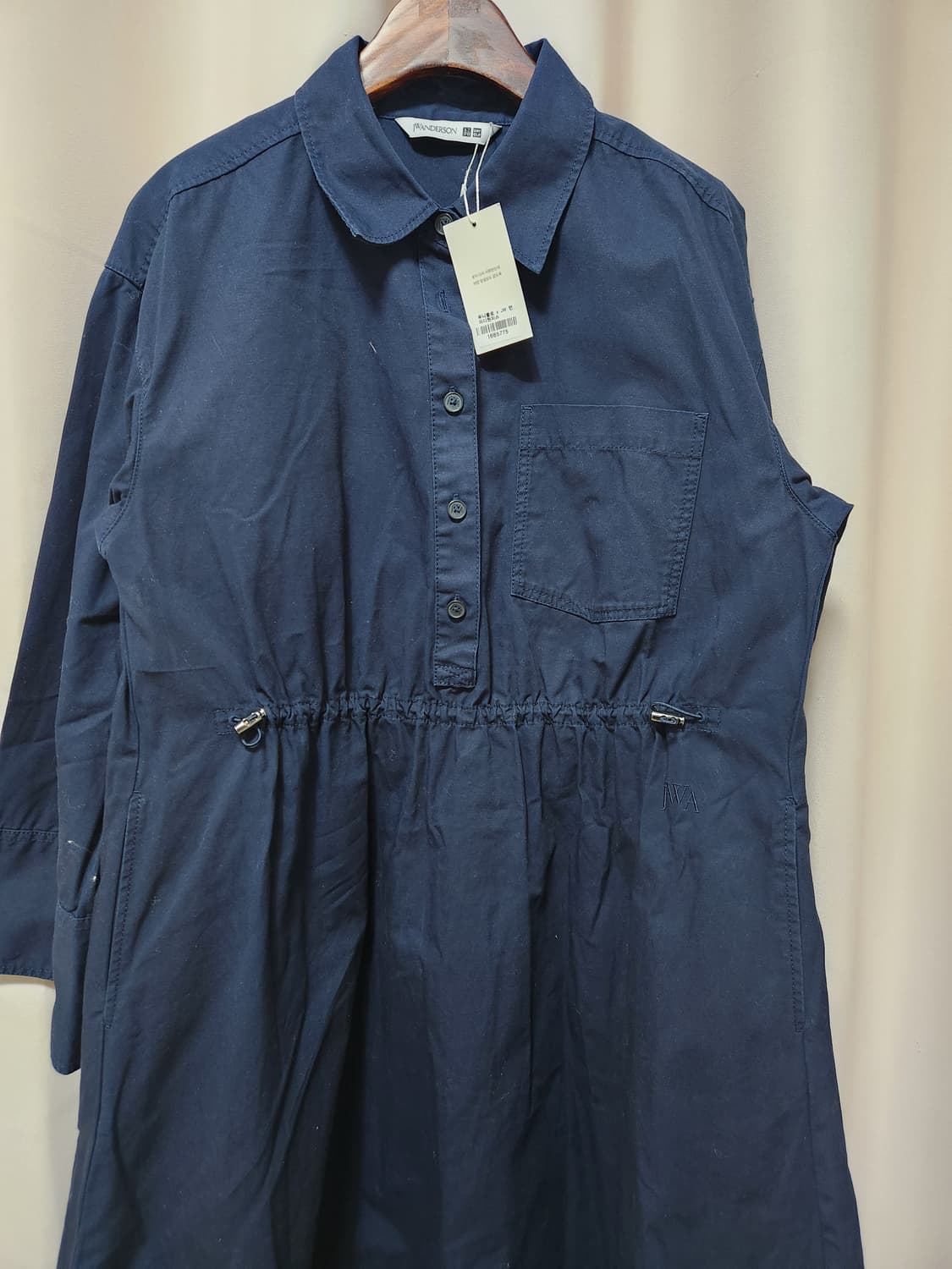 JW 앤더슨 유니클로 셔츠 원피스 네이비 상품이미지6