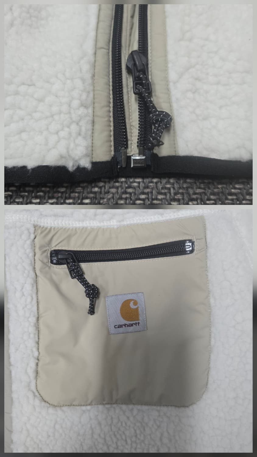 칼하트 공용 WIP 프렌티스 플리스 자켓 화이트 상품이미지5