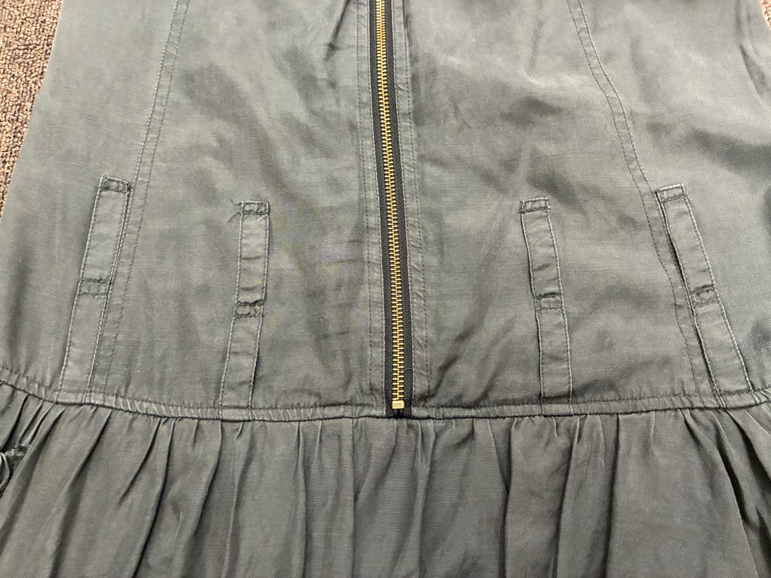 OS)Japanese vintage 여성 지퍼 디자인 프릴 미디 스커트 상품이미지5