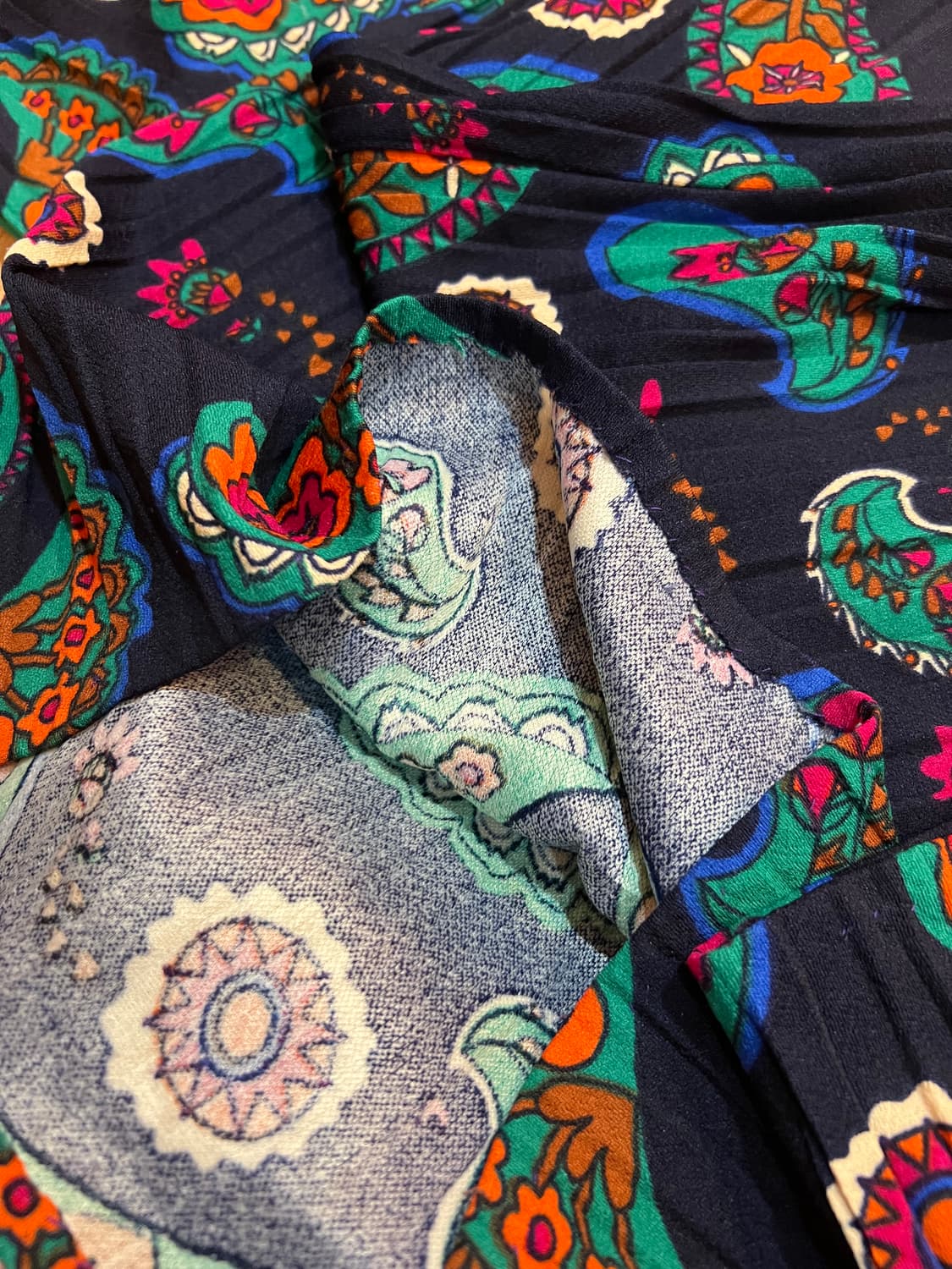 쇼핑몰 여성 에스닉 페이즐리 플리츠팬츠 플리츠바지 상품이미지5