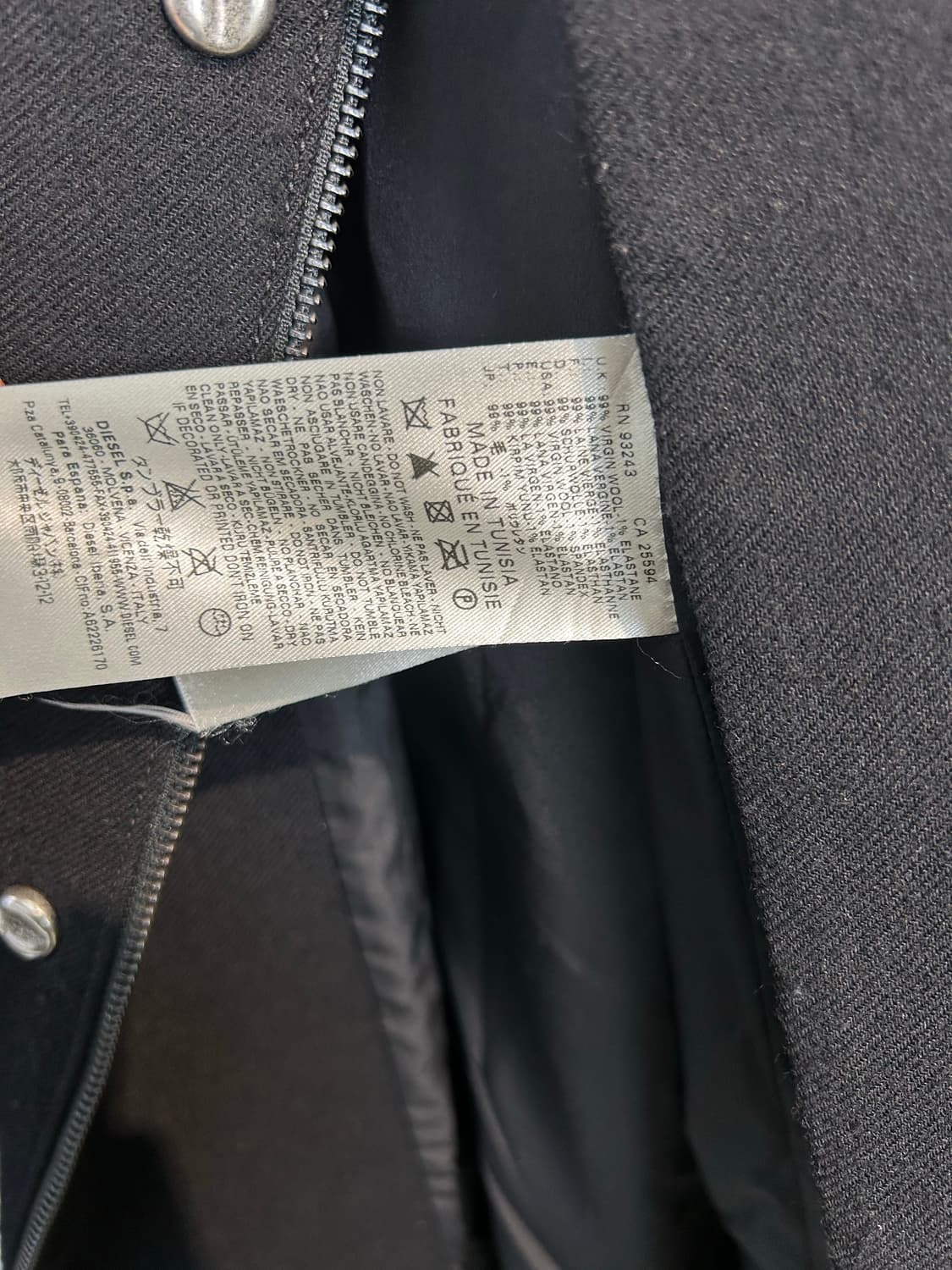 디젤 블랙골드 사선 집업 코트 상품이미지7