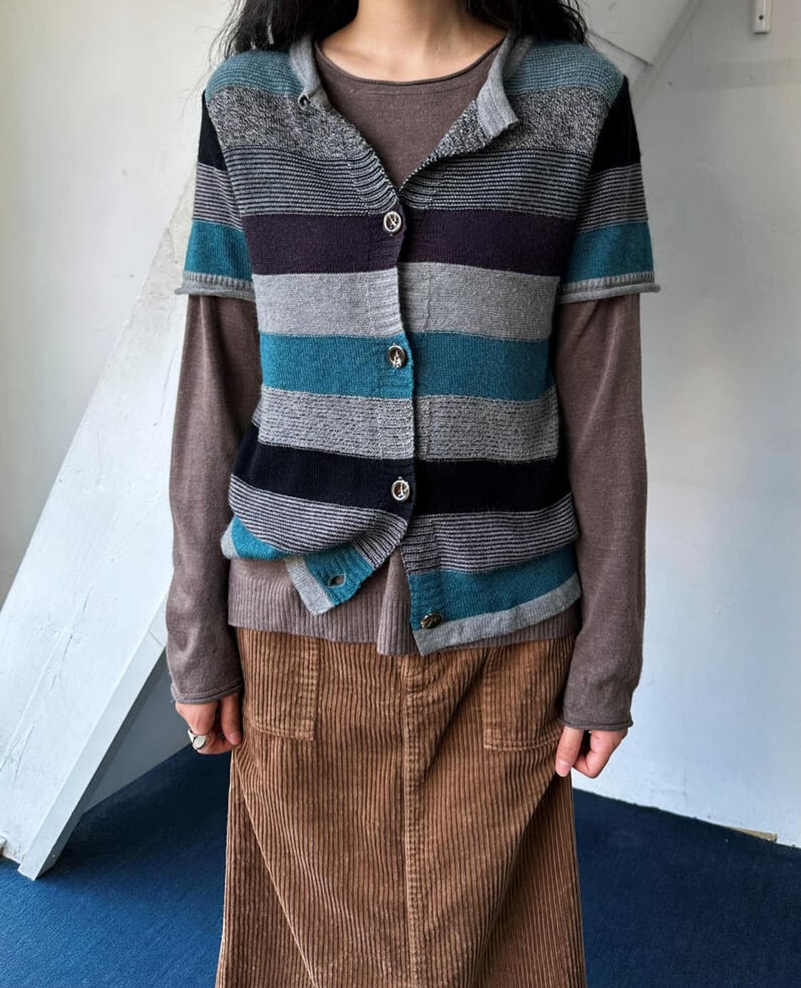 Panel design knit cardigan top 상품이미지6