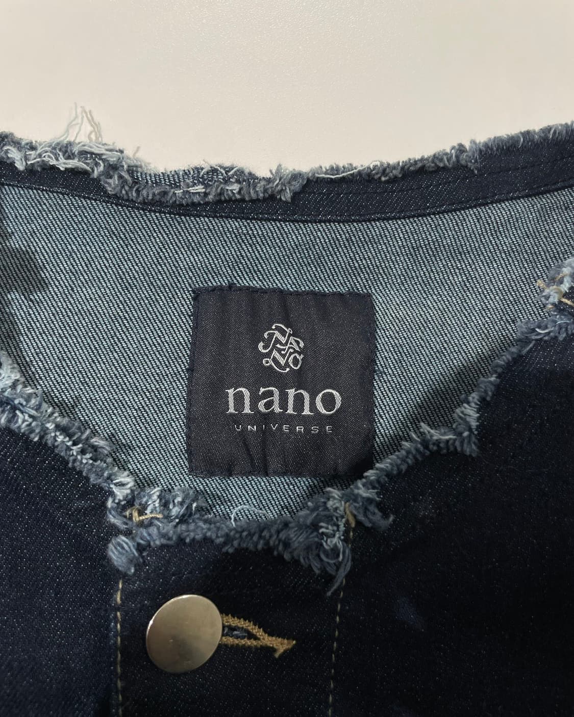 나노 유니버스 진청 논 카라 크롭 데님 자켓 상품이미지8