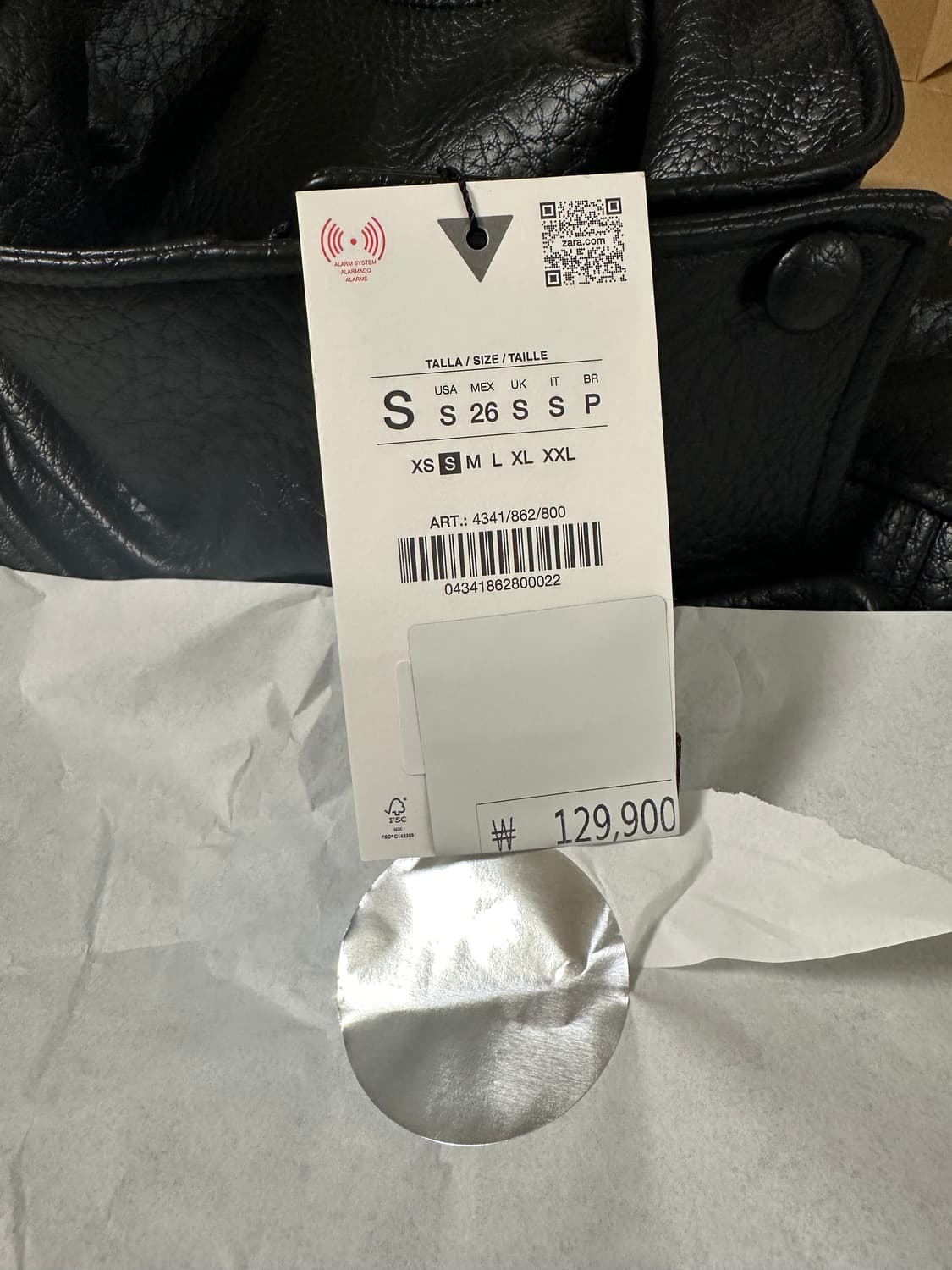 자라 품절대란 페이크레더 블랙 자켓 판매 4391/872/800  상품이미지7