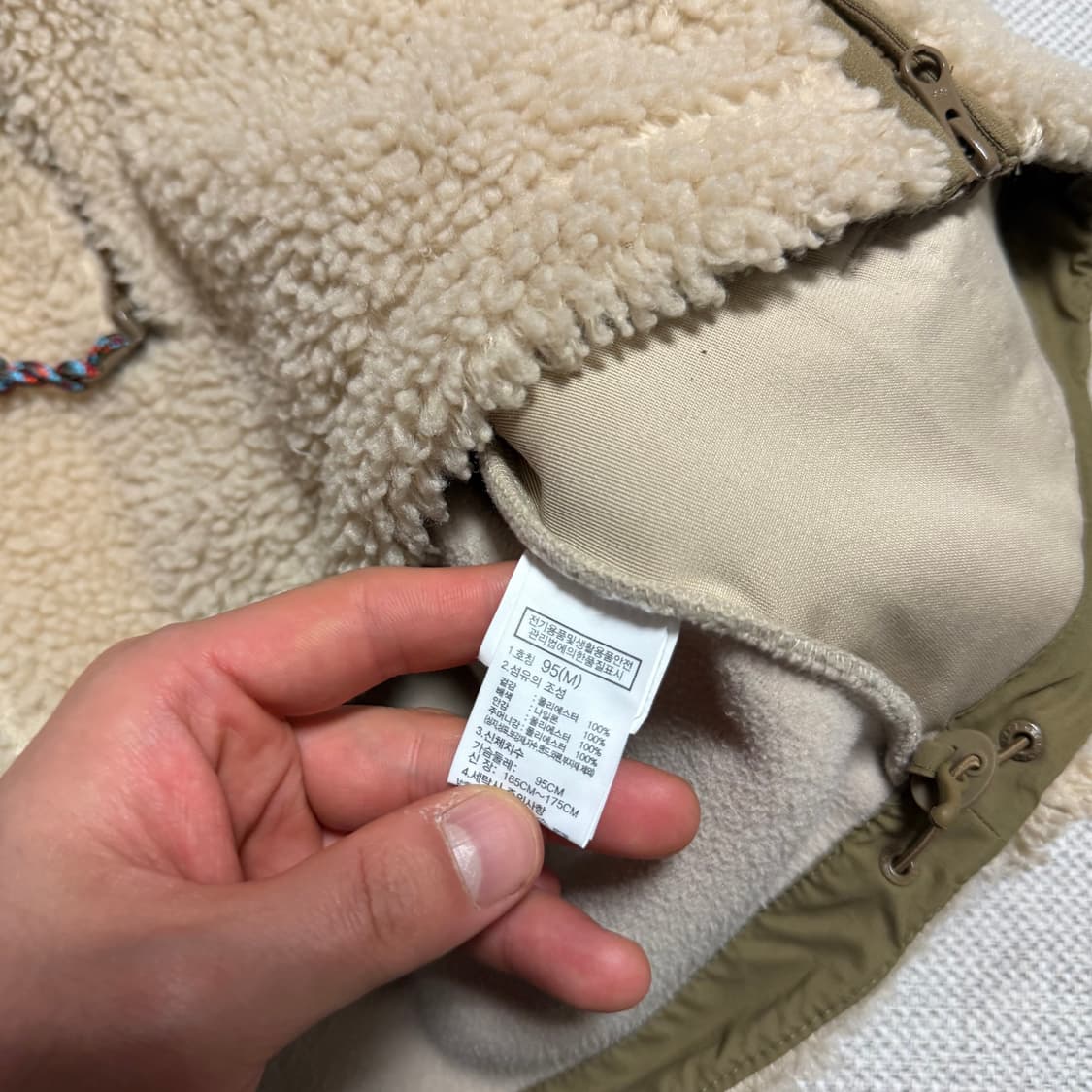 노스페이스 플레이 그린 플리스 후드 라이트 베이지 M 상품이미지3