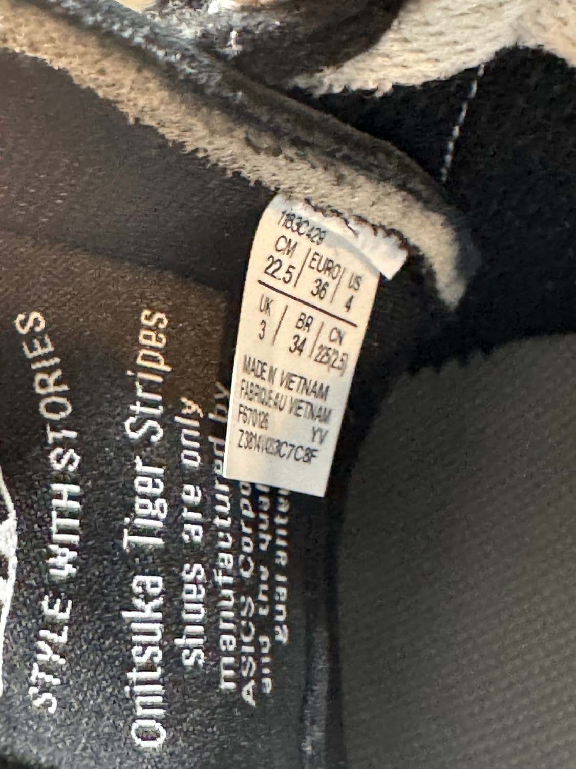 오니츠카 타이거 토쿠텐 블랙화이트 225 상품이미지7