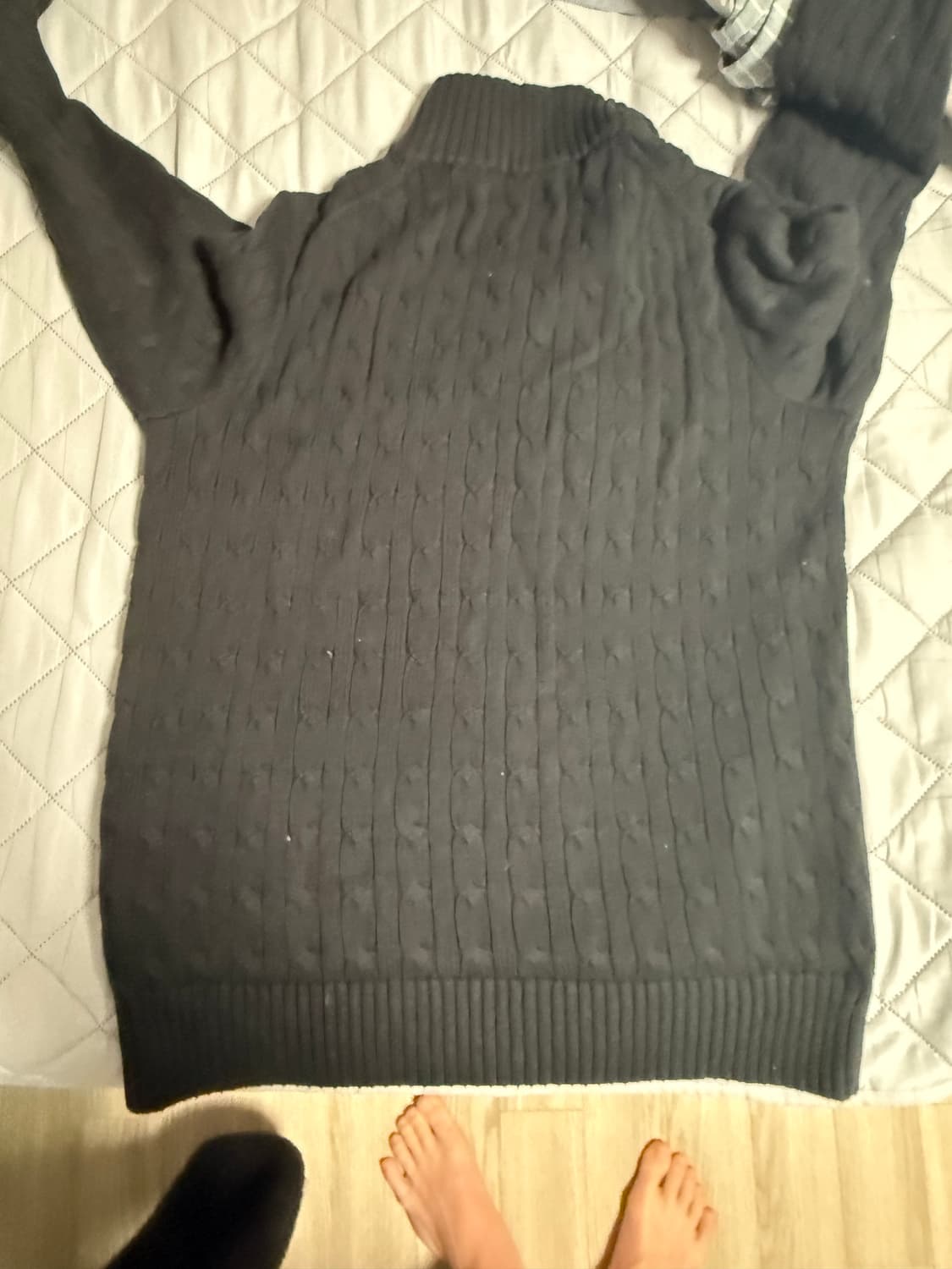 폴로 반집업 케이블 니트/보이즈 XL 상품이미지2