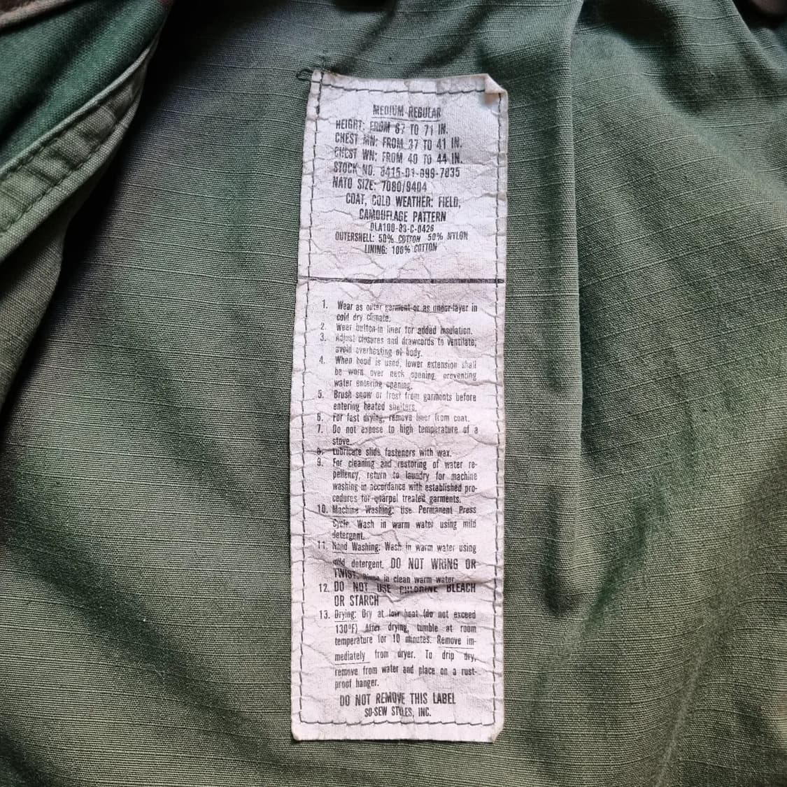 80s US Military 3세대 우드랜드 M-65 필드자켓 M-R 상품이미지9