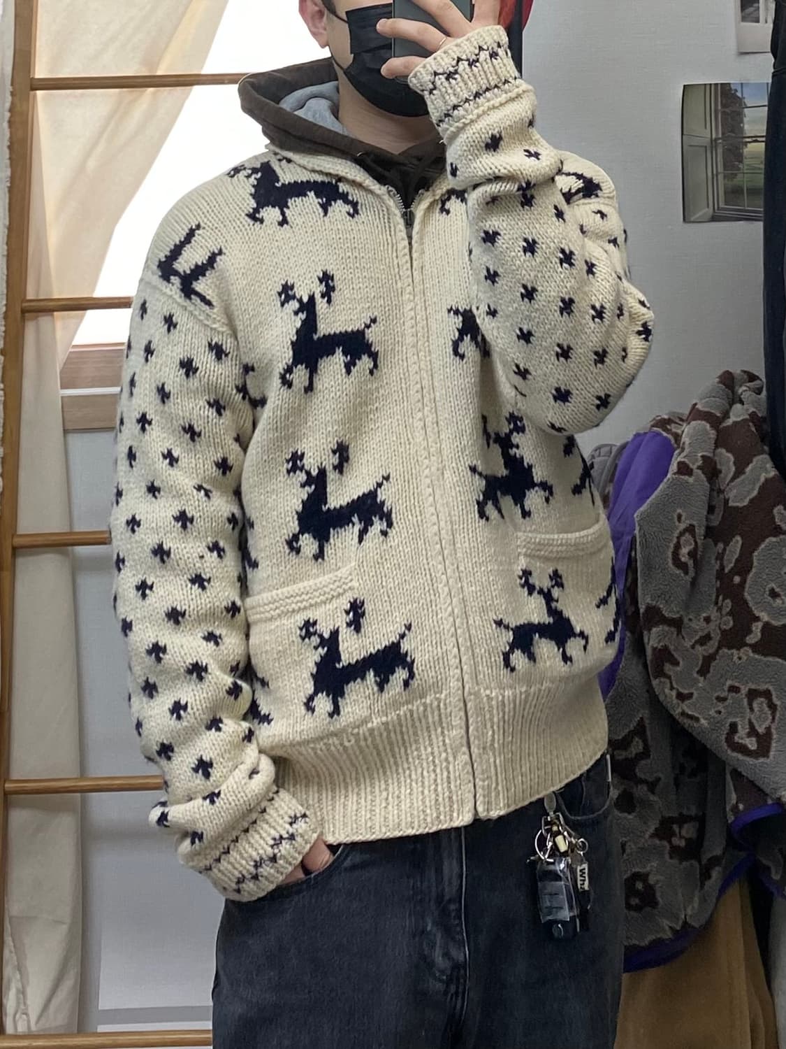 [2] 45rpm 재패니즈 빈티지 코위찬 니트집업 상품이미지9