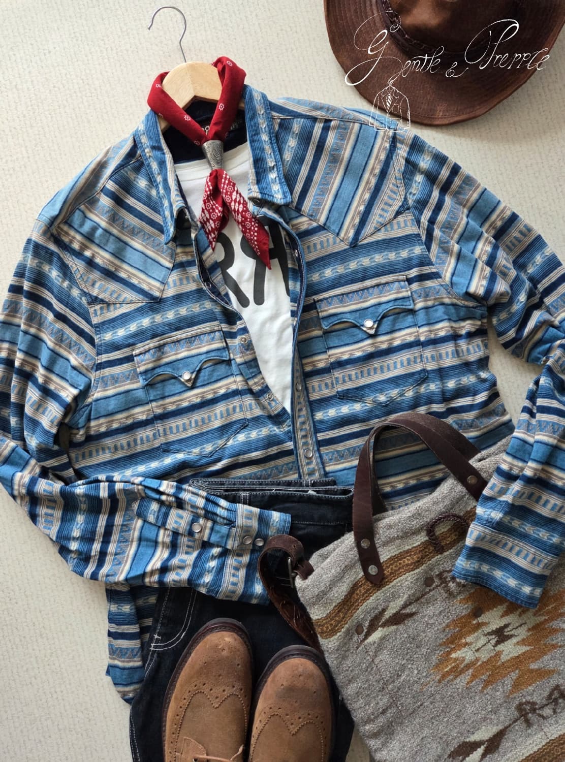 더블알엘 자카드 버팔로 웨스턴 셔츠 상품이미지2