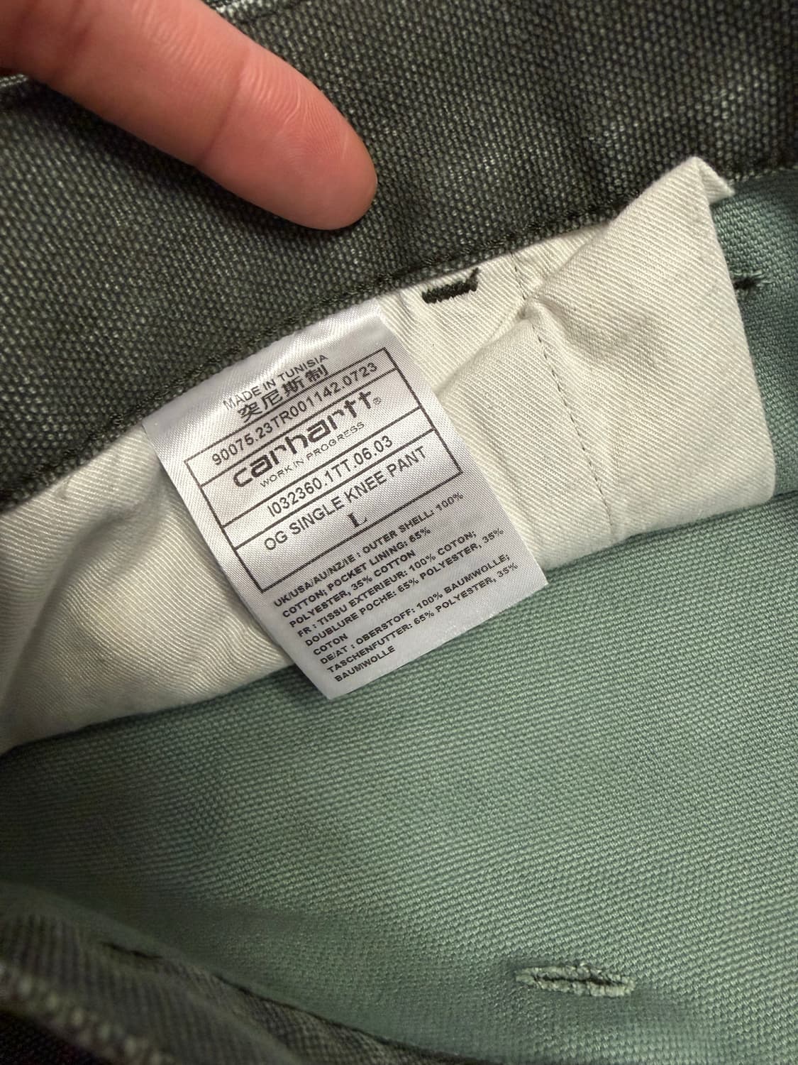 칼하트윕 carhartt wip 싱글니 모스그린 L사이즈(착샷) 상품이미지3