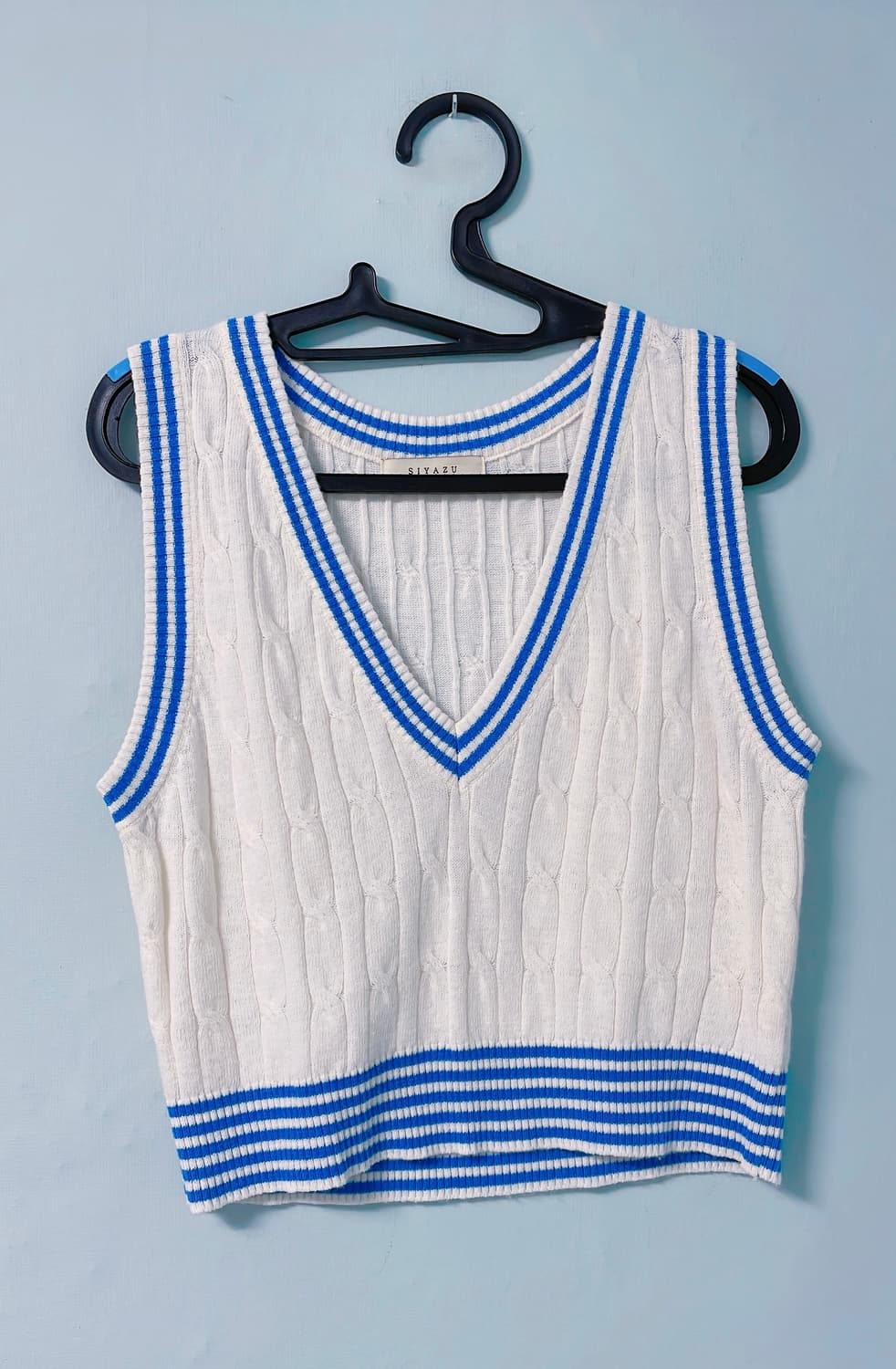 시야쥬 화이트 니트 베스트 상품이미지8