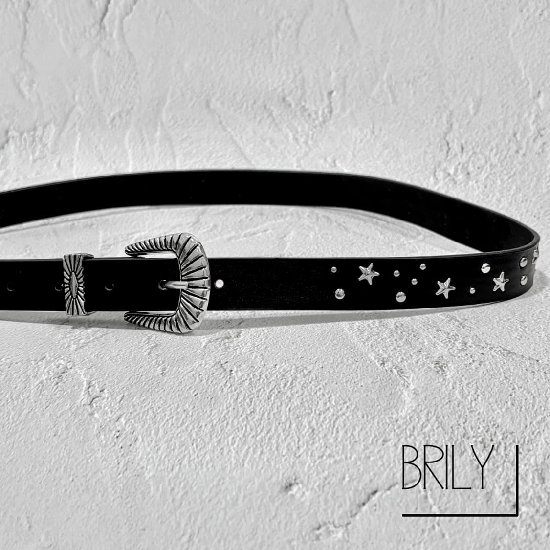 [Unisex] MAY2 스타 별 스터드 비건 가죽 클래식 웨스턴 벨트 상품이미지3