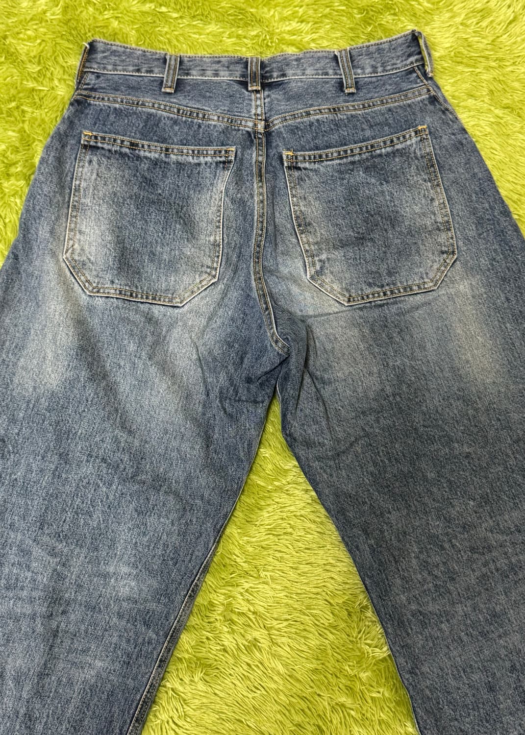 해칭룸 와이드 커브 진 Washed Blue 상품이미지5