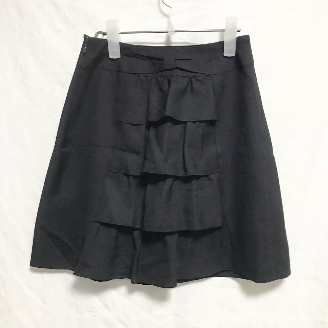 빈티지 긱시크 아카이브 리본 프릴 미디 스커트 상품이미지1