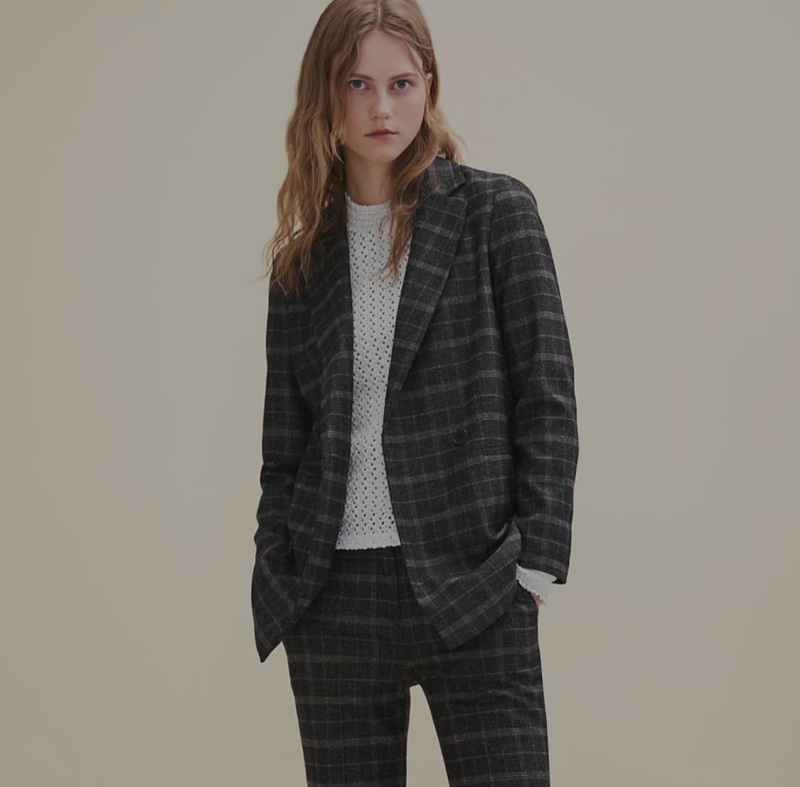 마쥬 간절기 체크 자켓 36사이즈 상품이미지1