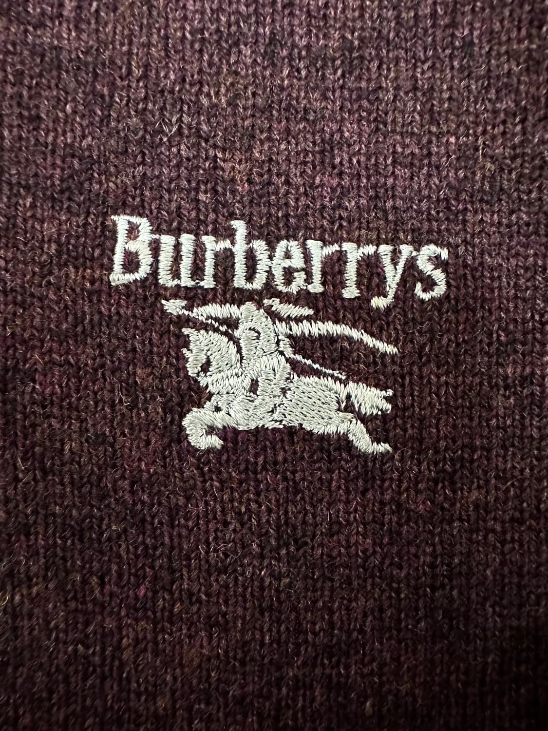 버버리 기마로고 버건디 램스울 니트 상품이미지5