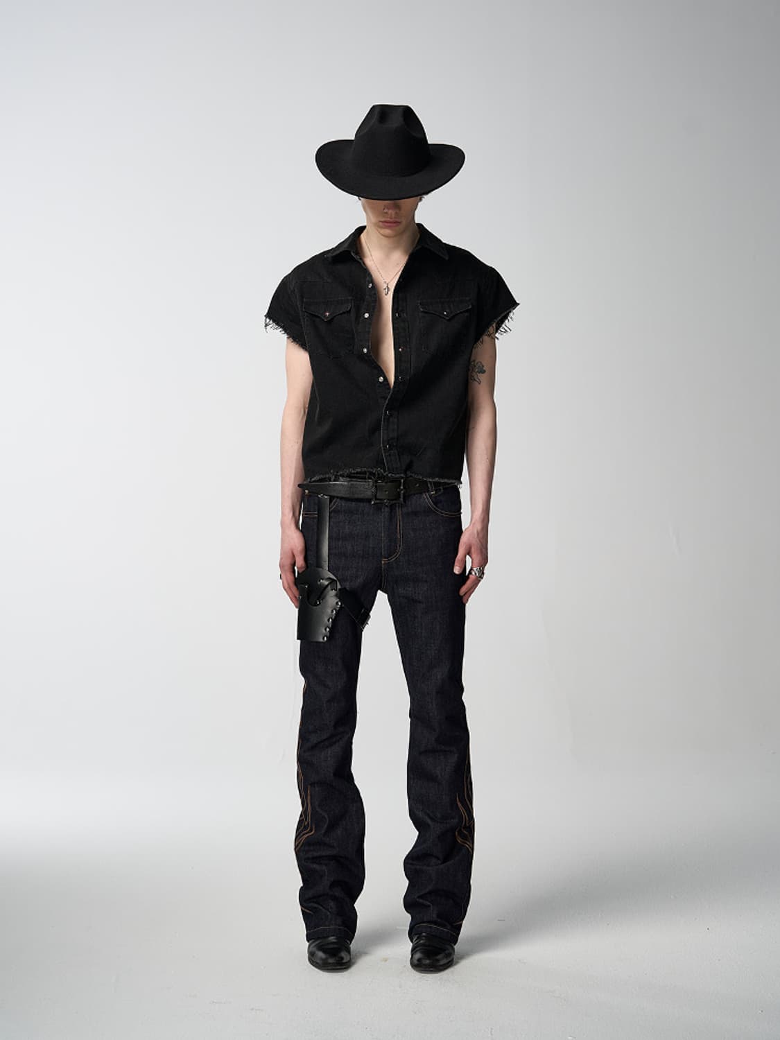 Kirr 데님 블랙 셔츠 L 상품이미지1