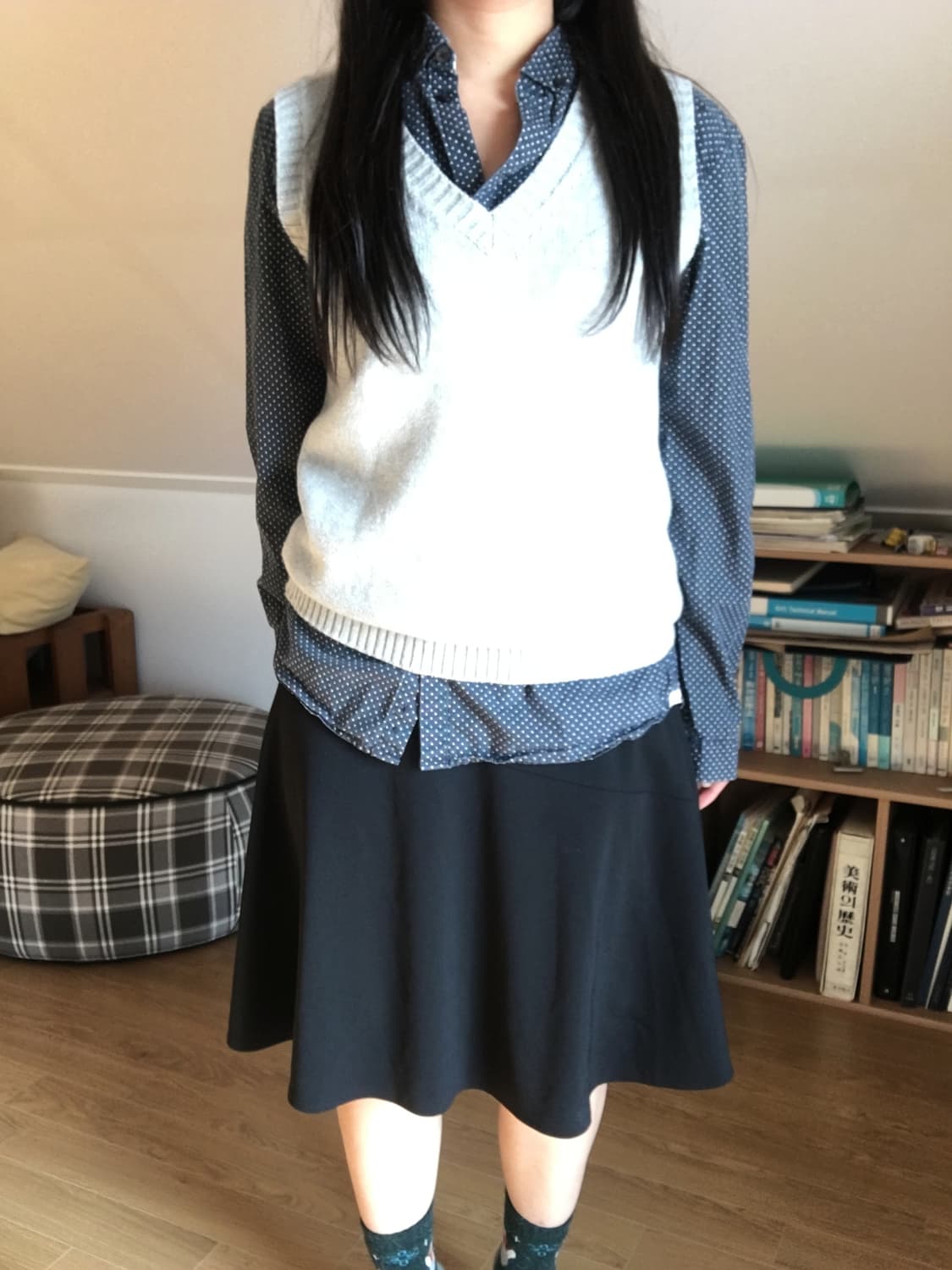 라인 미디 스커트 상품이미지2